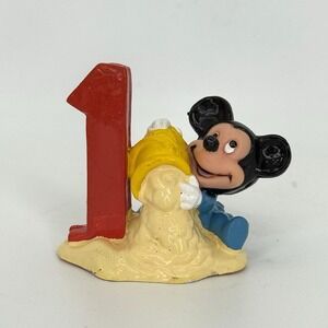 Vintage Disney‎ Applause Baby Mickey Mouse Number 1 Figurine Sandcastle Birthday